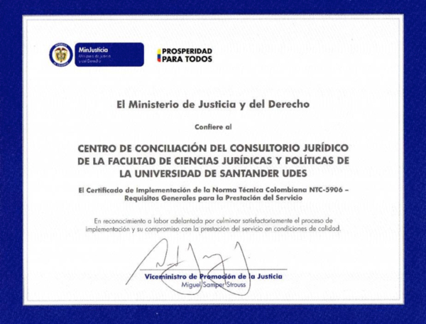 certificado centro conciliacion