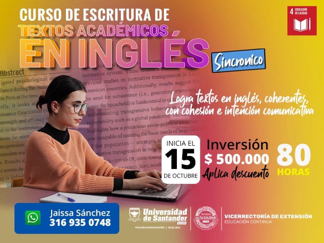 Curso de Escritura de Textos Académicos en Inglés