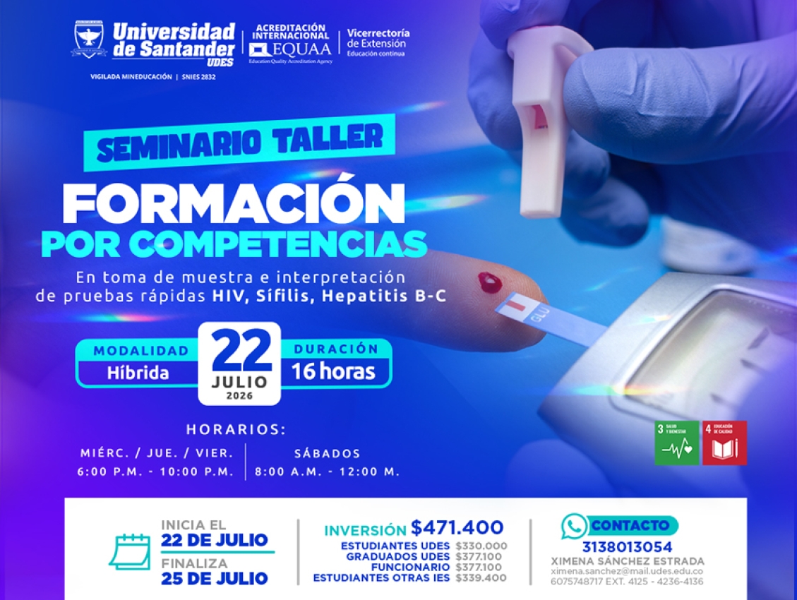 Seminario Taller Formación por Competencias en Toma de Muestra e Interpretación de Pruebas Rápidas de HIV, Sífilis, Hepatitis B-C
