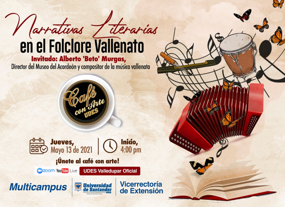Café con Arte multicampus: Narrativas literarias en el folclore vallenato
