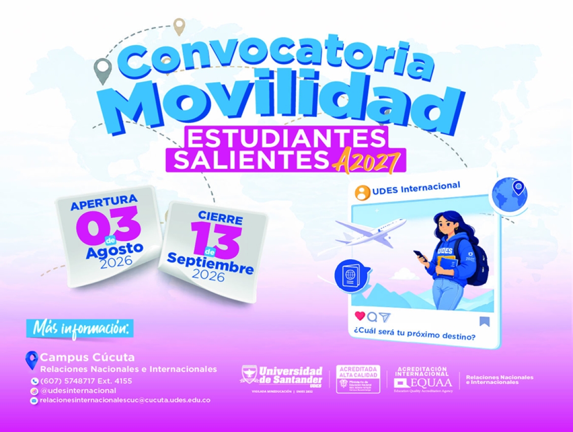 Convocatoria movilidad académica estudiantes UDES A-2027