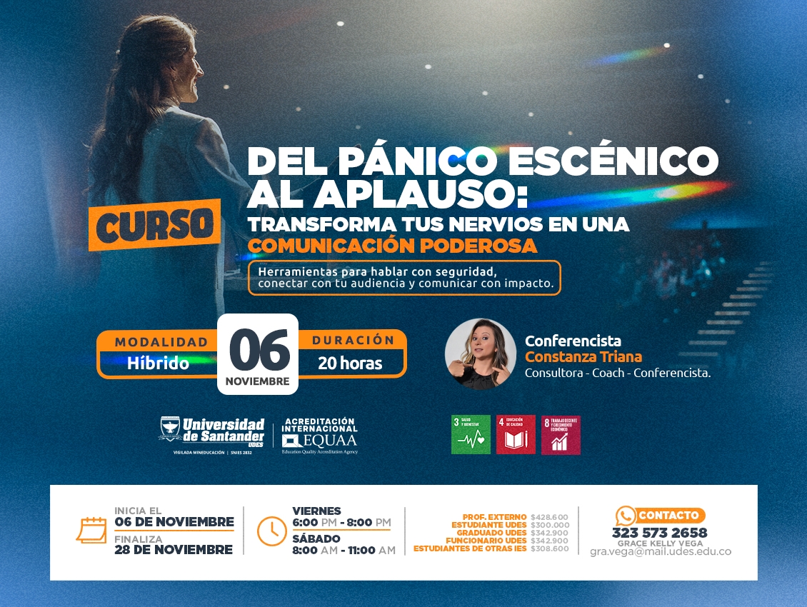Curso del Pánico Escénico al Aplauso: Transforma tus Nervios en una Comunicación poderosa