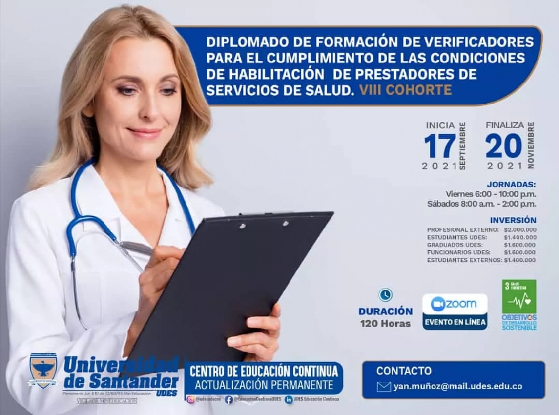 Diplomado Formación de Verificadores del Cumplimiento de Condiciones para la Habilitación de Prestadores de Servicios de Salud