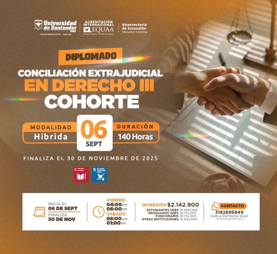 Diplomado en Conciliación Extrajudicial en Derecho III Cohorte