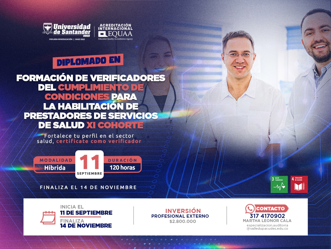 Diplomado en Formación de Verificadores del Cumplimiento de Condiciones para la Habilitación de Prestadores de Servicios de Salud XI Cohorte