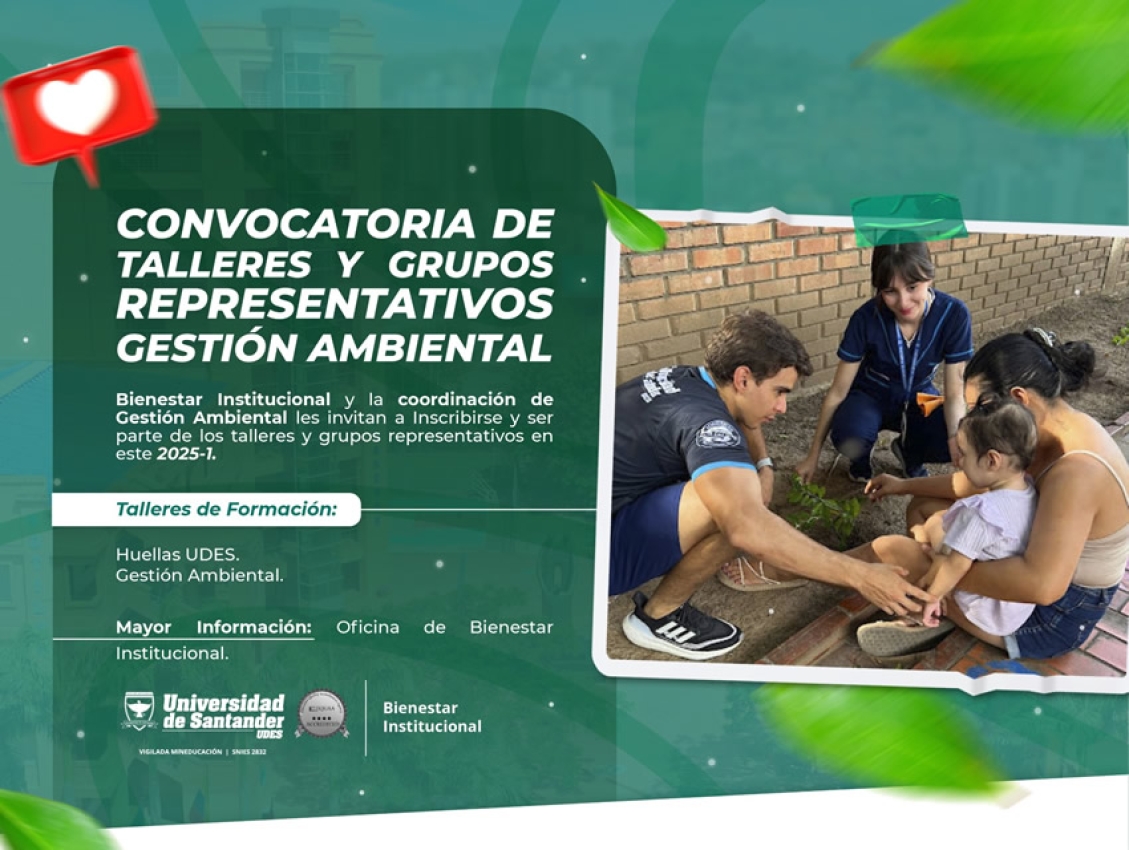 Convocatoria de Talleres y Grupos Representativos Gestión Ambiental