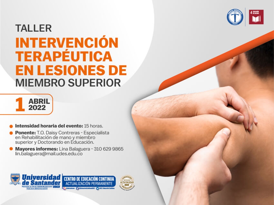 Taller: Intervención Terapéutica en Lesiones de Miembro Superior