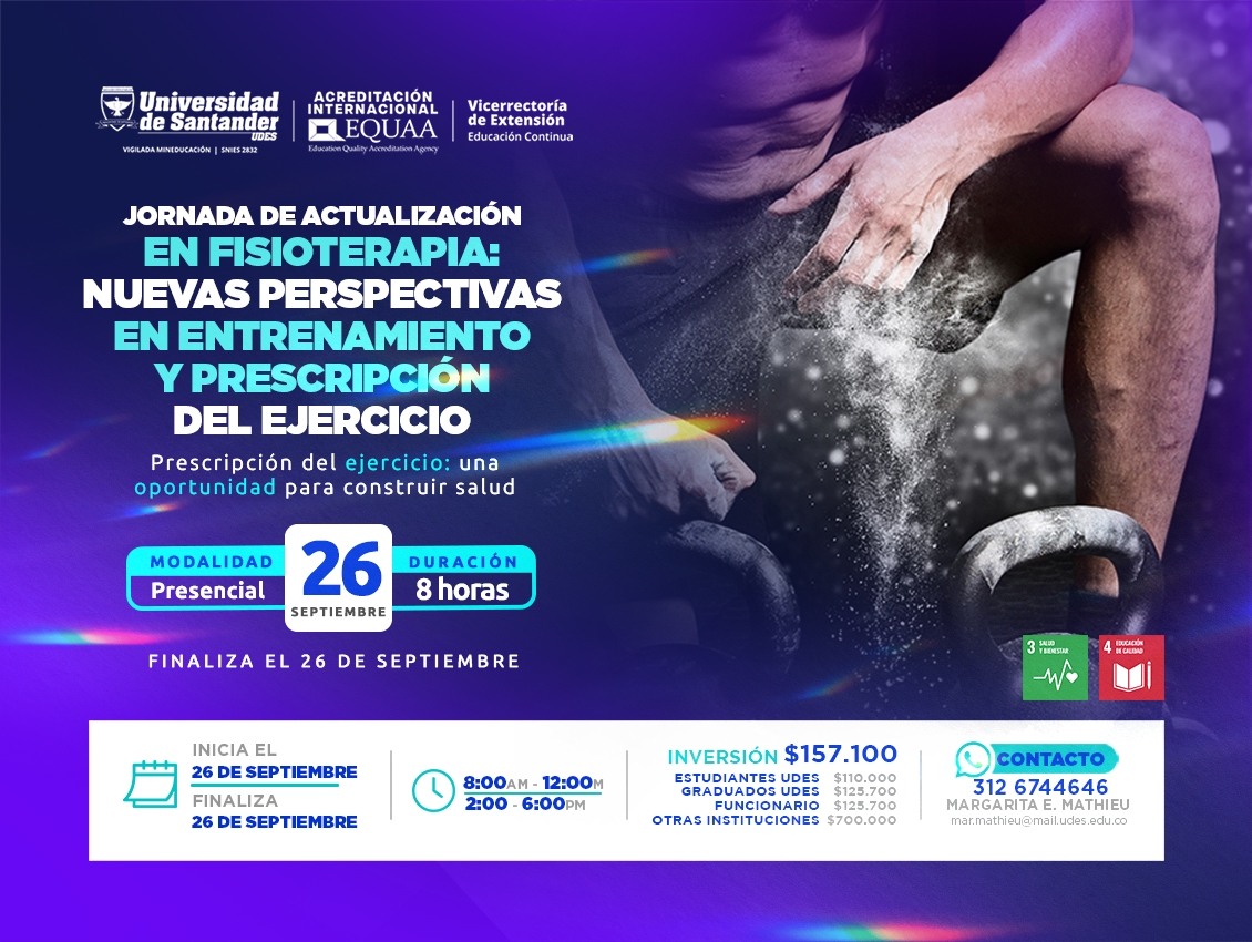 Jornada de Actualización en Fisioterapia: Nuevas Perspectivas en entrenamiento y Prescripción del Ejercicio.