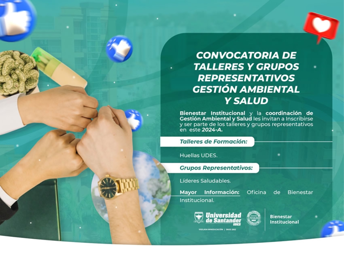 Convocatoria de Talleres y Grupos Representativos Gestión Ambiental y Salud