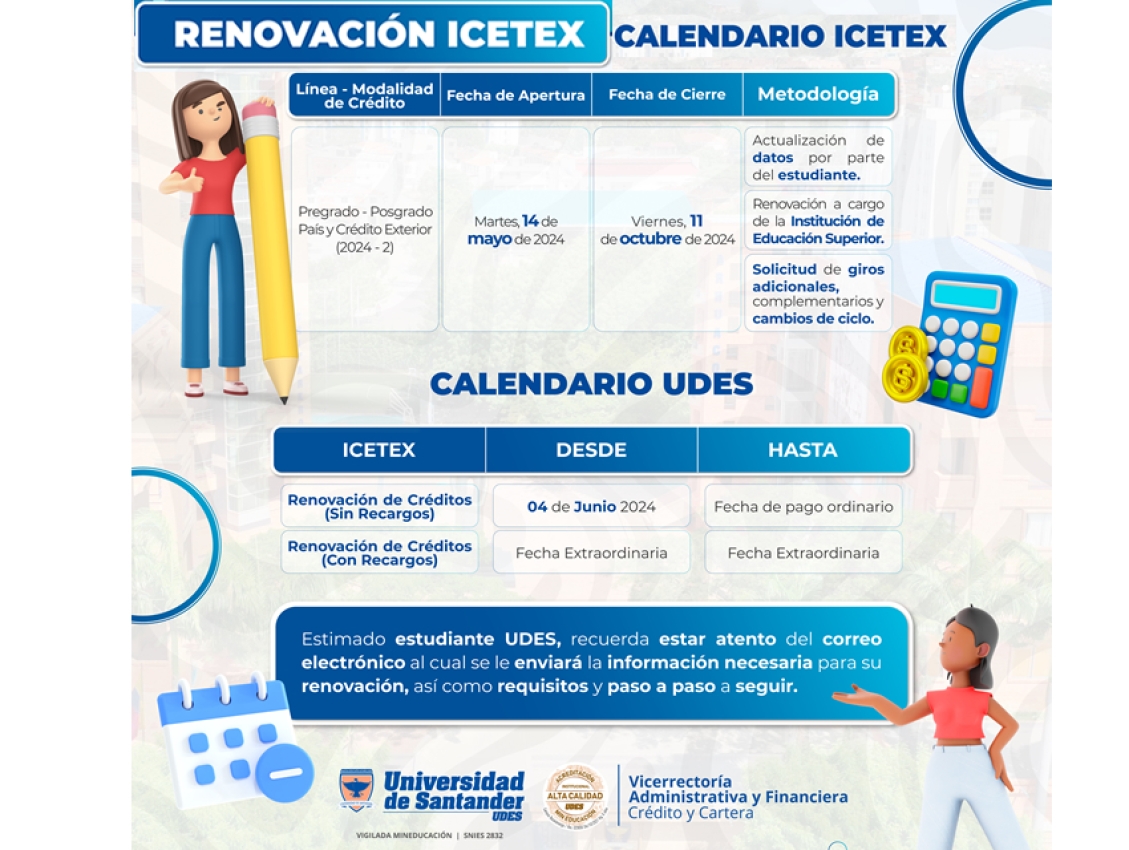 Renovación ICETEX - Calendario ICETEX