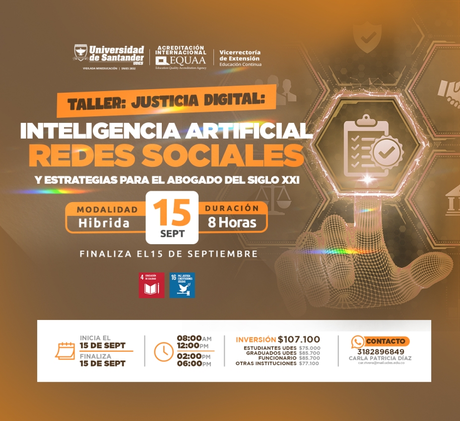 Taller: Justicia Digital: Inteligencia Artificial, Redes Sociales y Estrategias para el Abogado del Siglo XXI