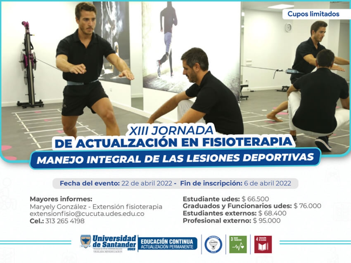 XIII Jornada de Actualización En Fisioterapia: Manejo Integral de las Lesiones Deportivas