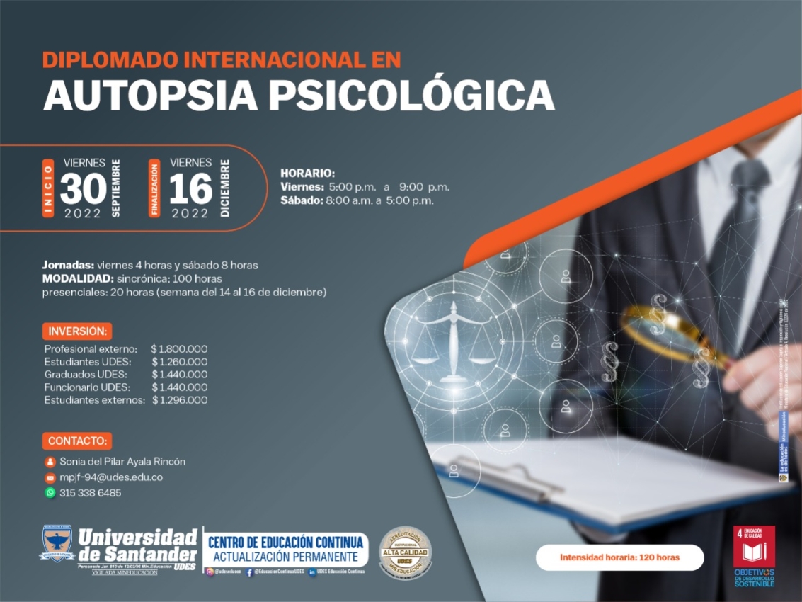 Diplomado internacional en autopsia psicológica