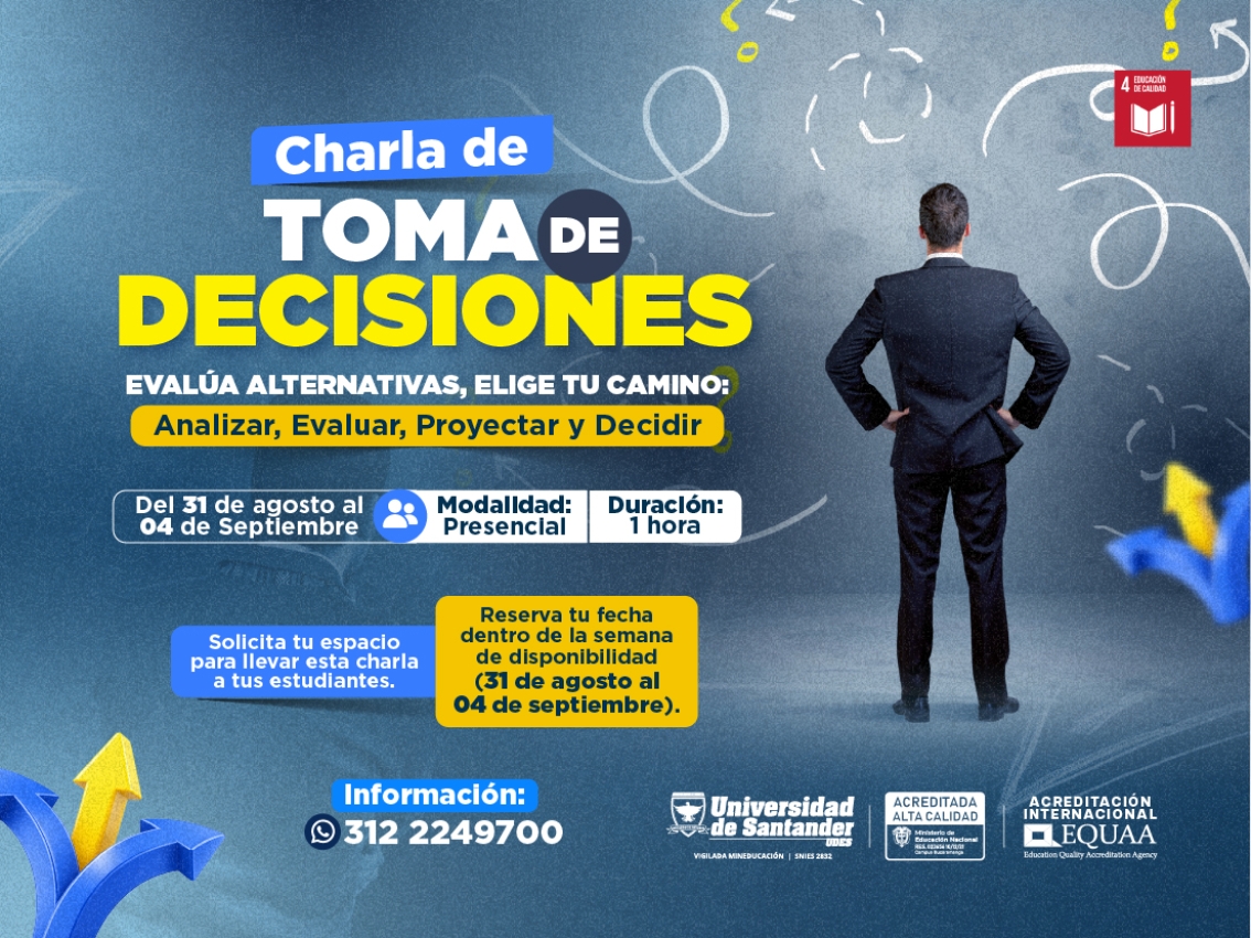 Charla de toma de decisiones: evalúa alternativas, elige tu camino