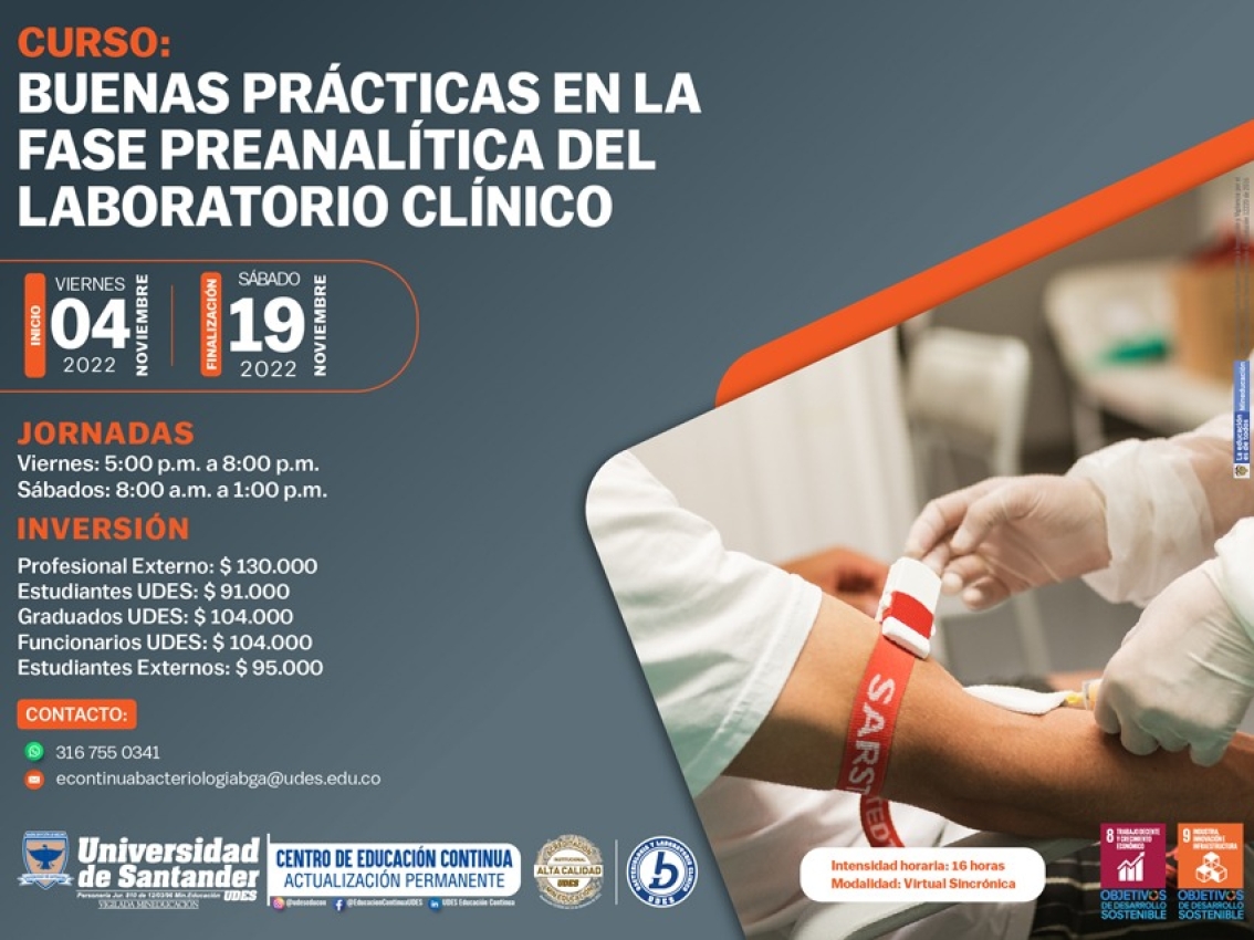 Curso de Buenas Prácticas en la Fase Preanalítica del Laboratorio Clínico