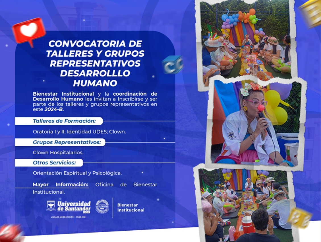 Convocatoria de Talleres y Grupos Representativos Desarrollo Humano