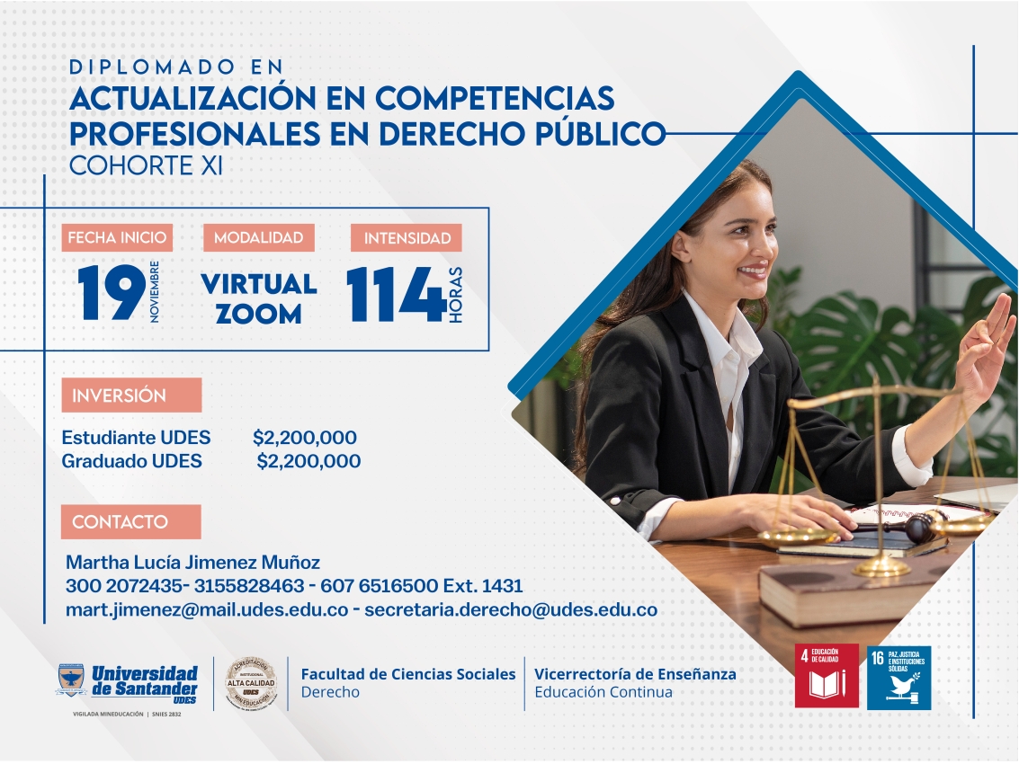 Diplomado en Actualización en Competencias Profesionales en Derecho Público - cohorte XI