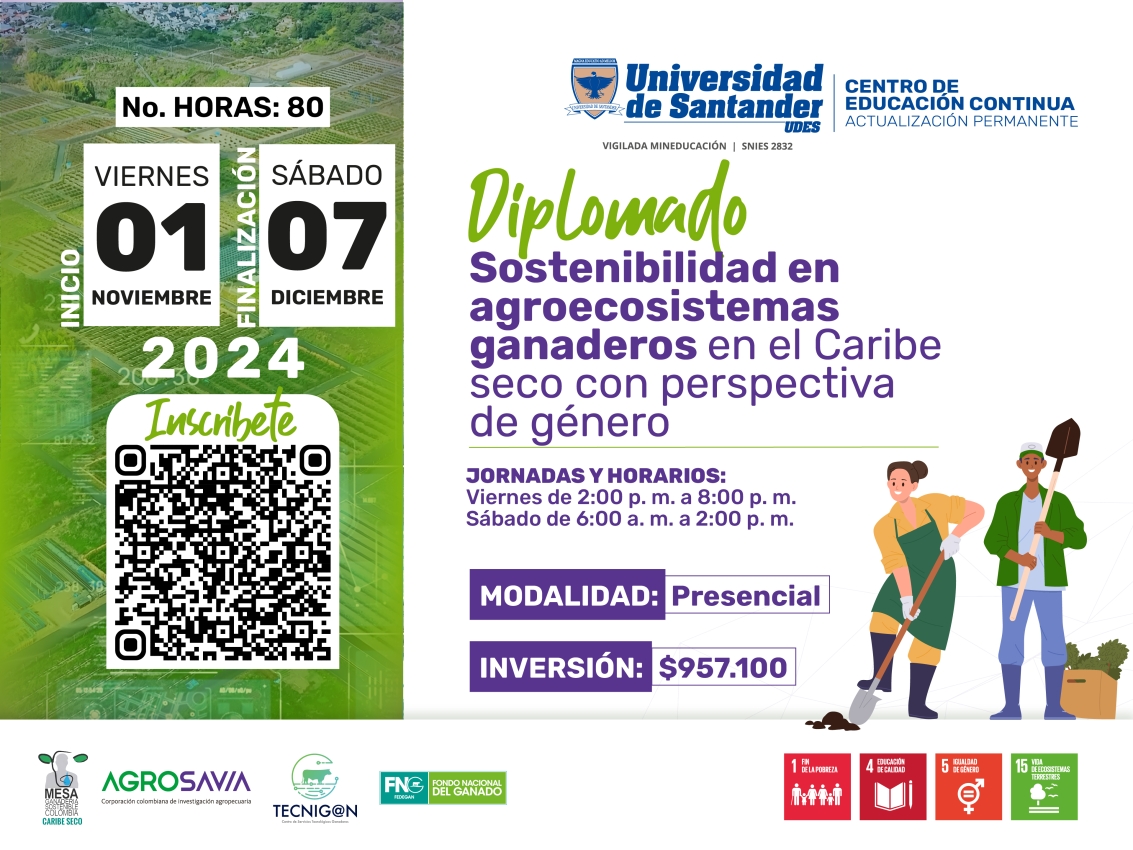 Diplomado Sostenibilidad en Agroecosistemas Ganaderos en el Caribe Seco con Perspectiva de Género