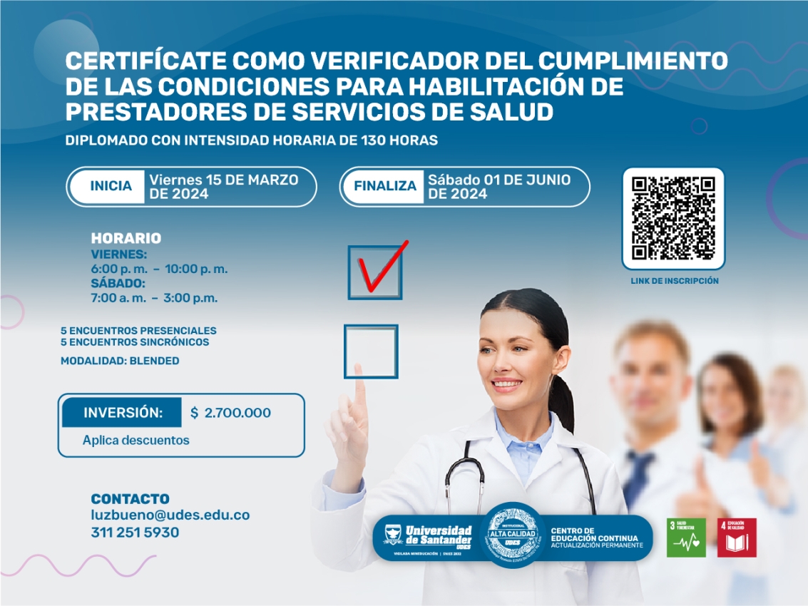 Diplomado en Formación de Verificadores del Cumplimiento de Condiciones para Habilitación de Prestadores de Servicios de Salud