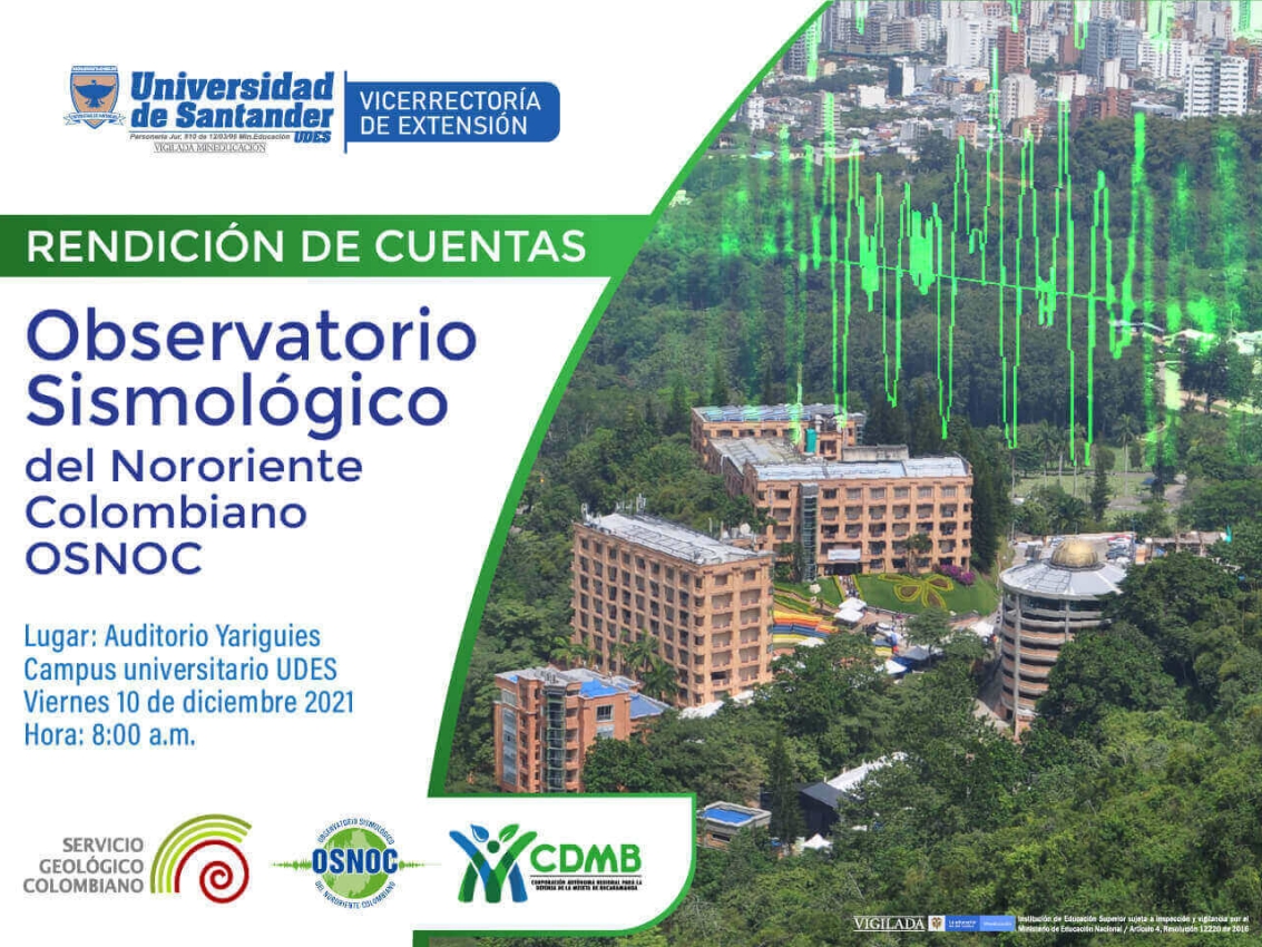 Rendición de cuentas Observatorio sismológico del Nororiente Colombiano OSNOC
