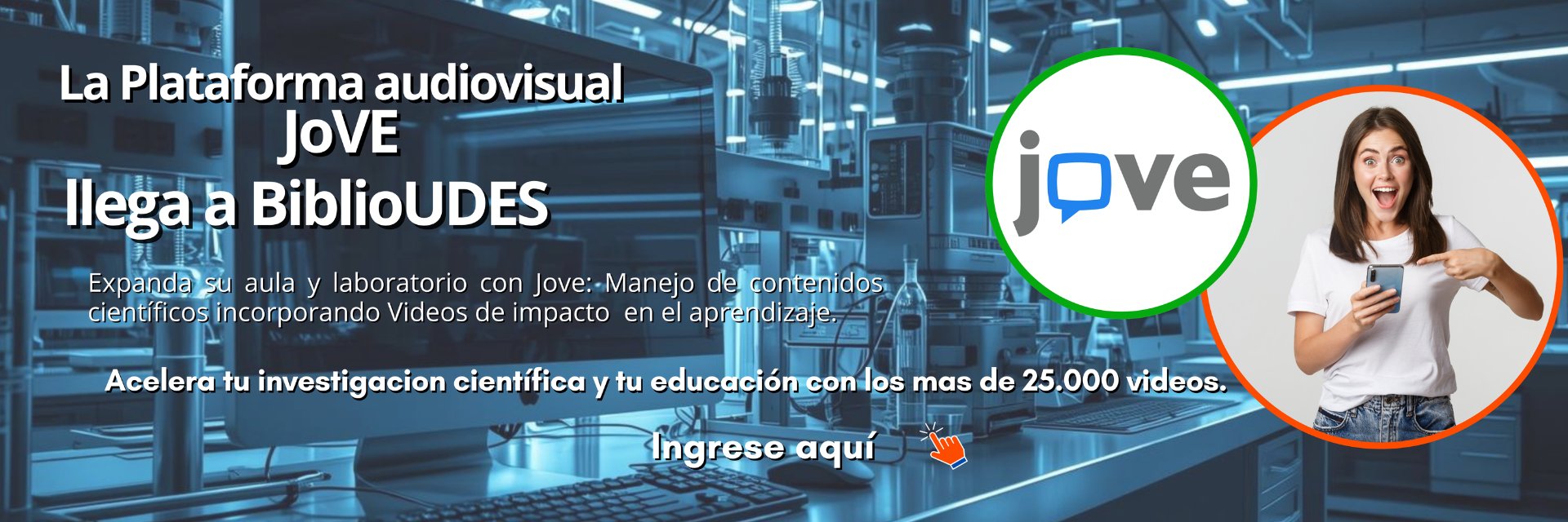 Nuevo recurso de Biblioteca ‘Jove’ cuenta con más de 25.000 vídeos científicos disponibles para la comunidad UDES