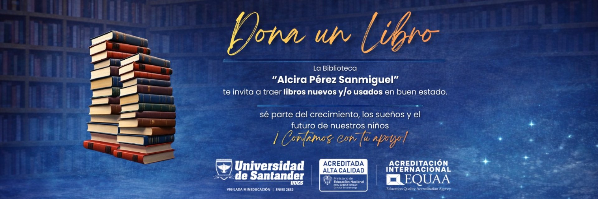 Donatón de libros en la UDES para beneficiar a las zonas rurales