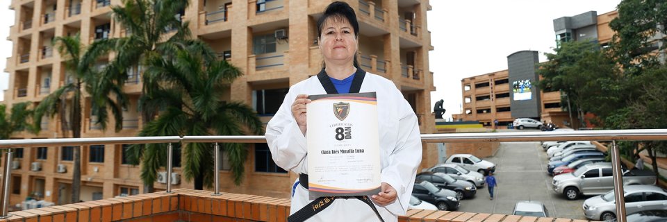Profesora UDES, única mujer con mayor escalafón de Taekwondo en Colombia