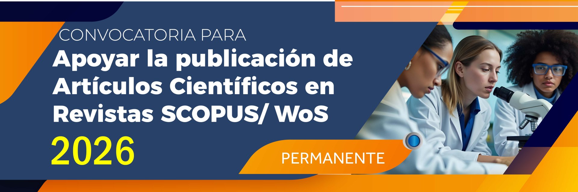 Convocatoria para apoyar la publicación de artículos científicos en revistas SCOPUS/WOS 2026