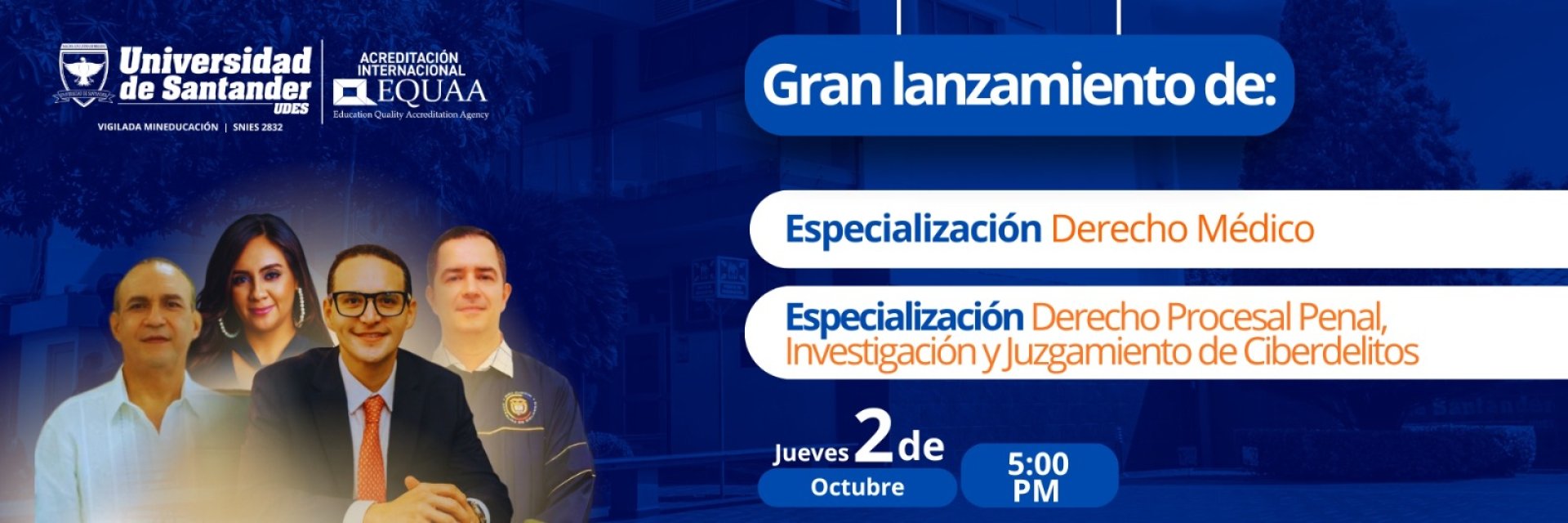 La UDES lanza especializaciones en Derecho Médico y en Derecho Procesal Penal y Ciberdelitos