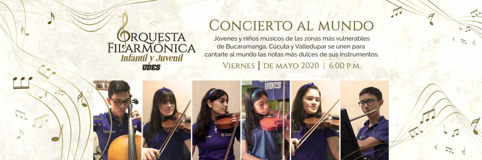 Invitación al concierto virtual de la Orquesta Filarmónica Infantil y Juvenil UDES