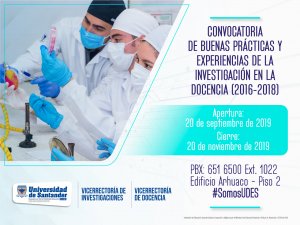 Convocatoria de buenas prácticas y experiencias de la investigación en la docencia (2016-2018)