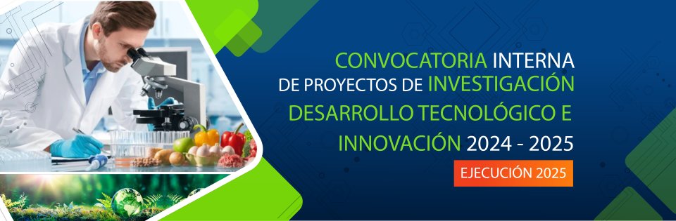 Convocatoria interna de proyectos de investigación, desarrollo tecnológico e innovación 2024 - 2025. Ejecución 2025