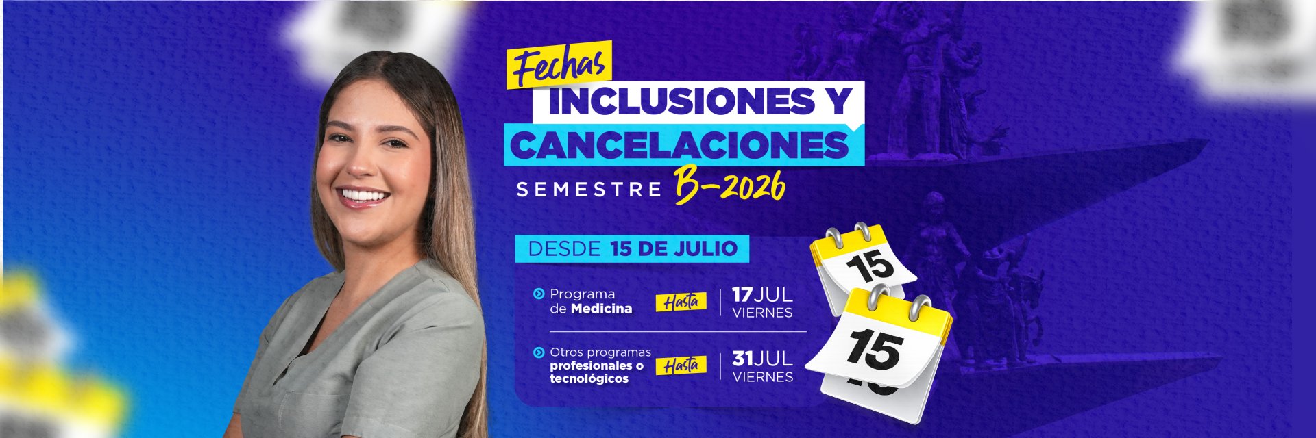 Plazos para inclusiones y cancelaciones académicas del período B-2026