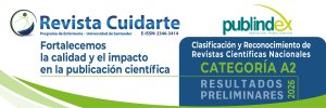 Revista Cuidarte obtiene clasificaci&oacute;n preliminar A2 en la Convocatoria Publindex 2026